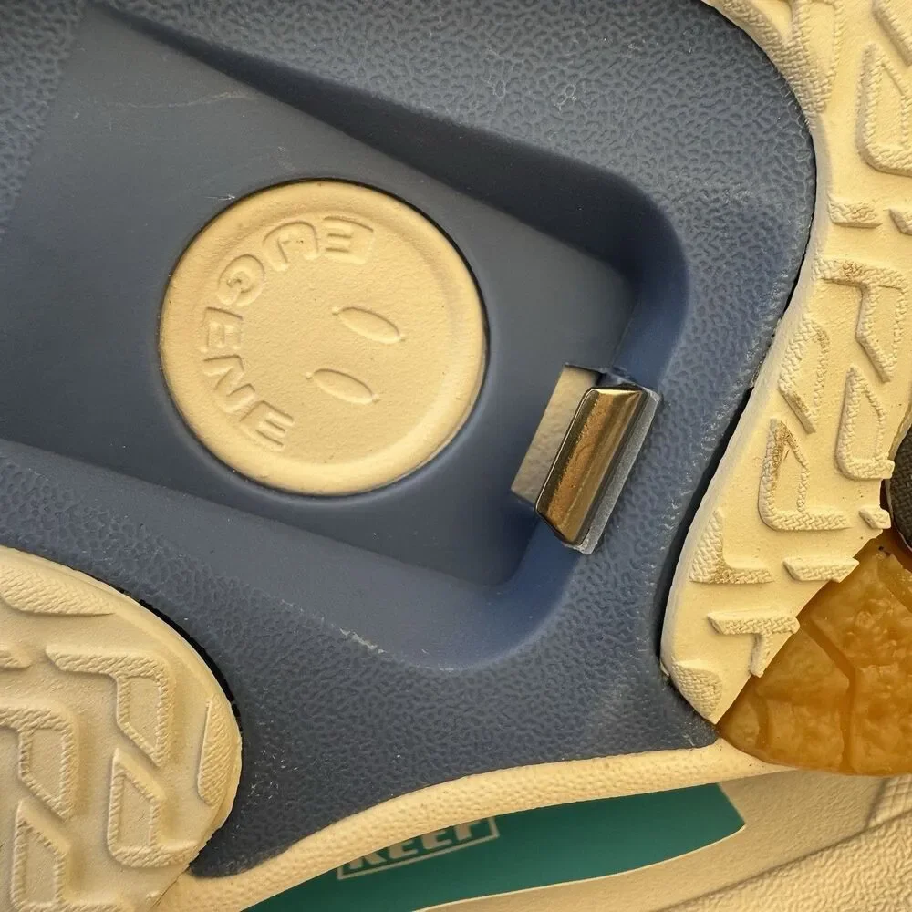Reef Men’s Size 10 Fanning  Gray/Blue/Orange Comfort Shoes - Bottle Opener